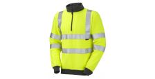 Brynsworthy ISO 20471 Cl 3 1/4 Zip Sweatshirt HV Yellow